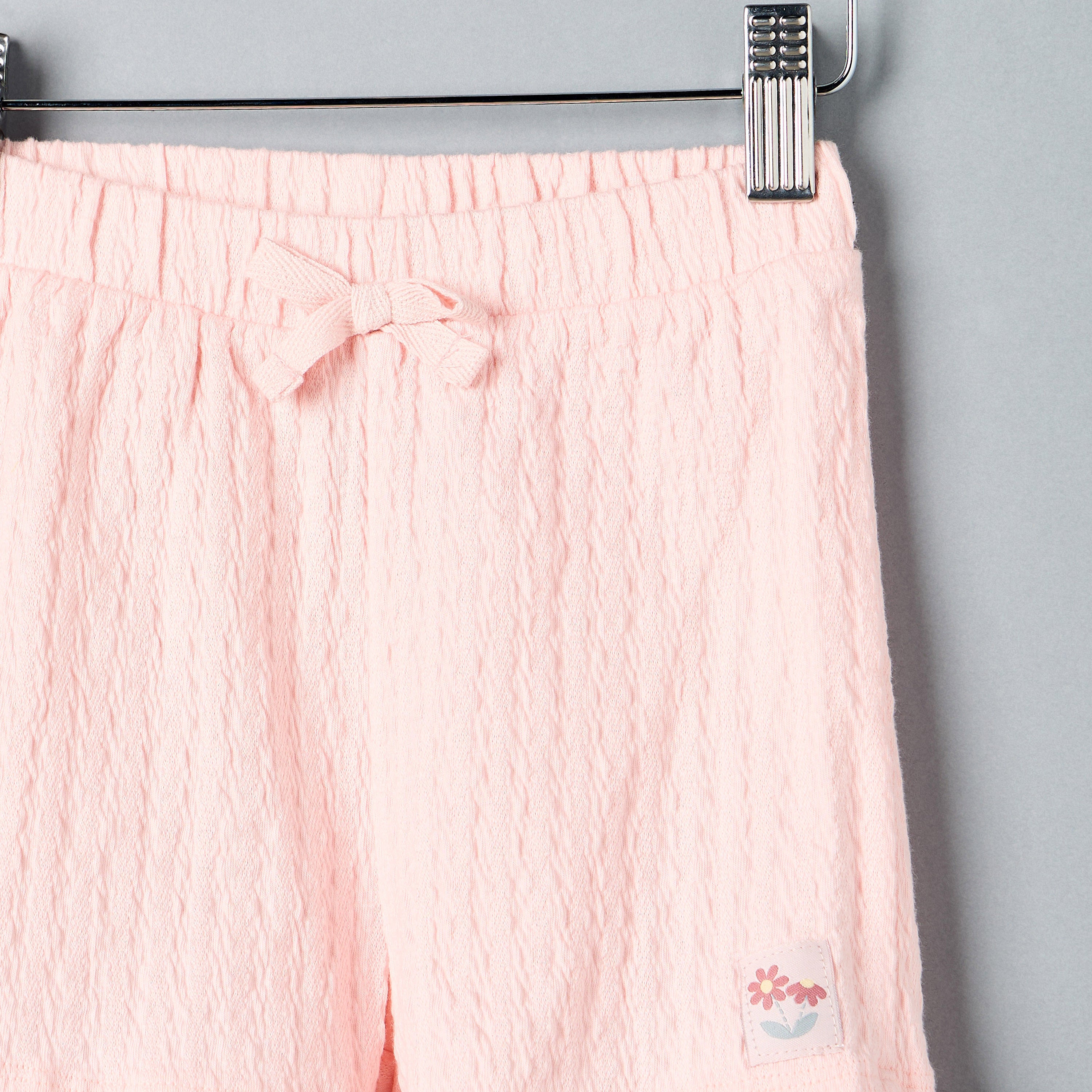 Textured T-shirt and Shorts Set