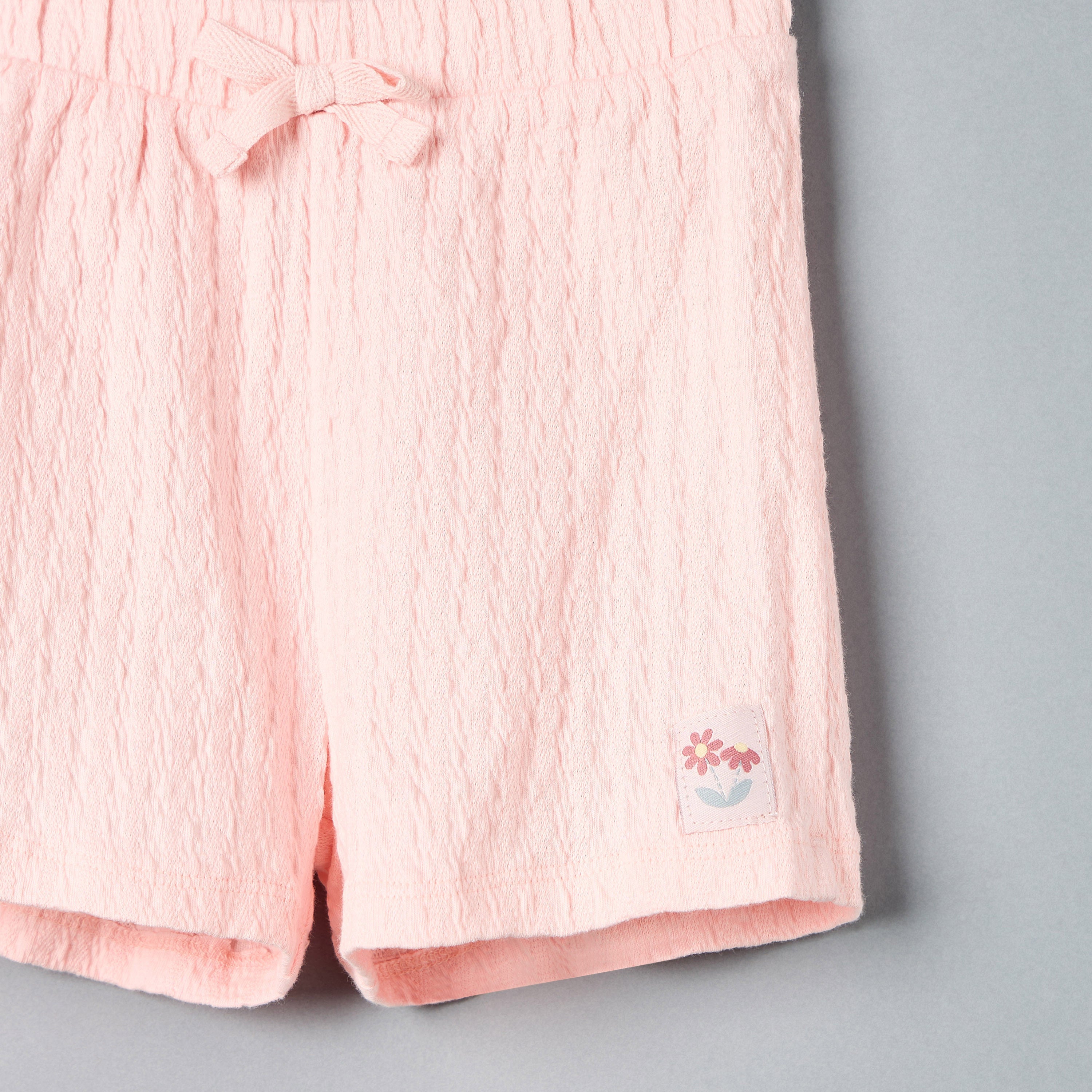 Textured T-shirt and Shorts Set