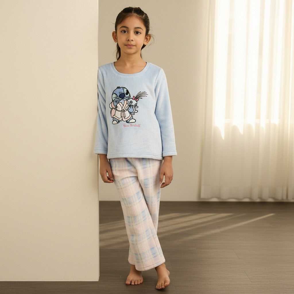 Stitch Embroidered Pyjama Set - Blue / 2-3 yrs