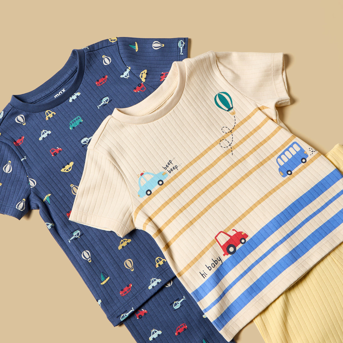 Pack of 2 - Vehicle Print Cotton Pyjama Set