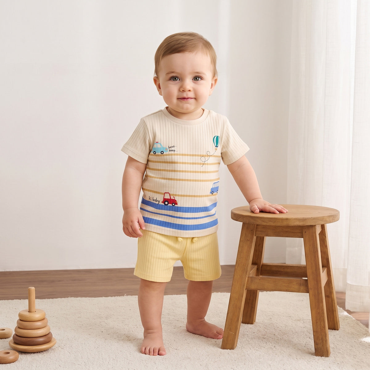 Pack of 2 - Vehicle Print Cotton Pyjama Set