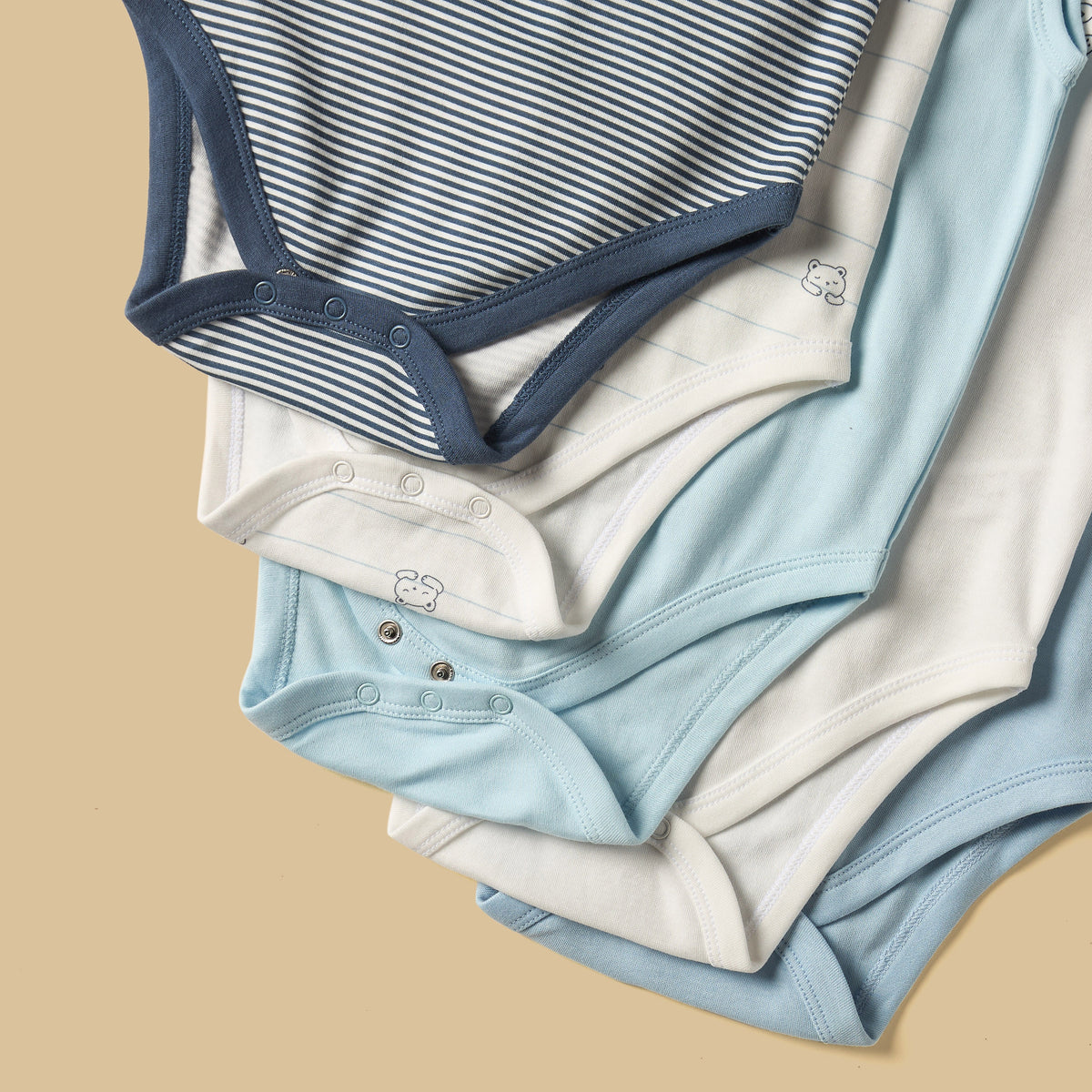 Pack of 5 - Assorted Sleeveless Cotton Bodysuit