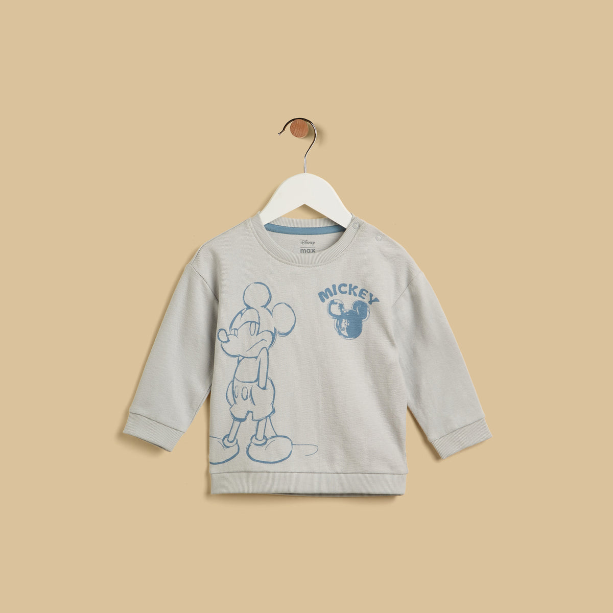 Mickey Mouse Print Cotton Sweatshirt and Joggers Set