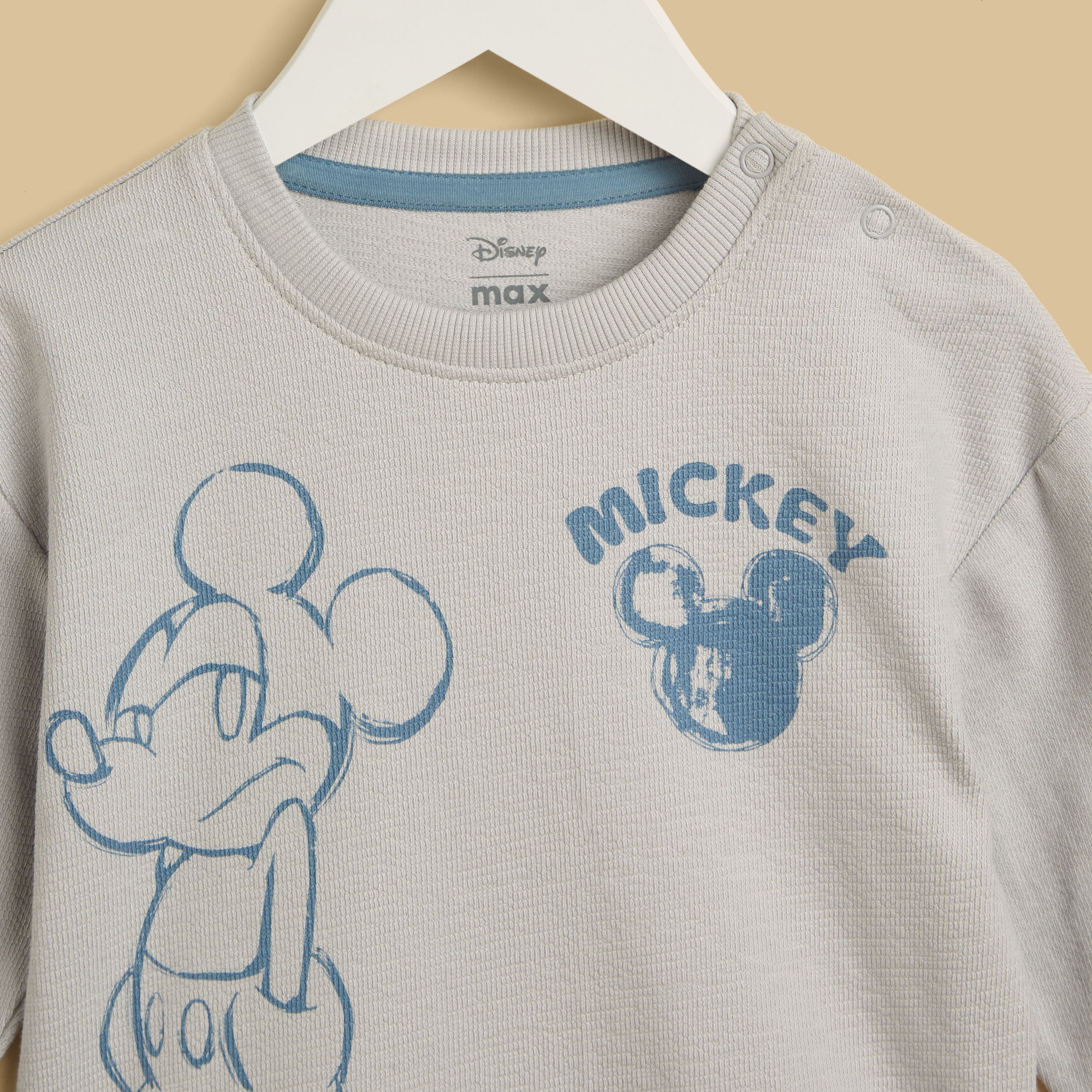 Mickey Mouse Print Cotton Sweatshirt and Joggers Set