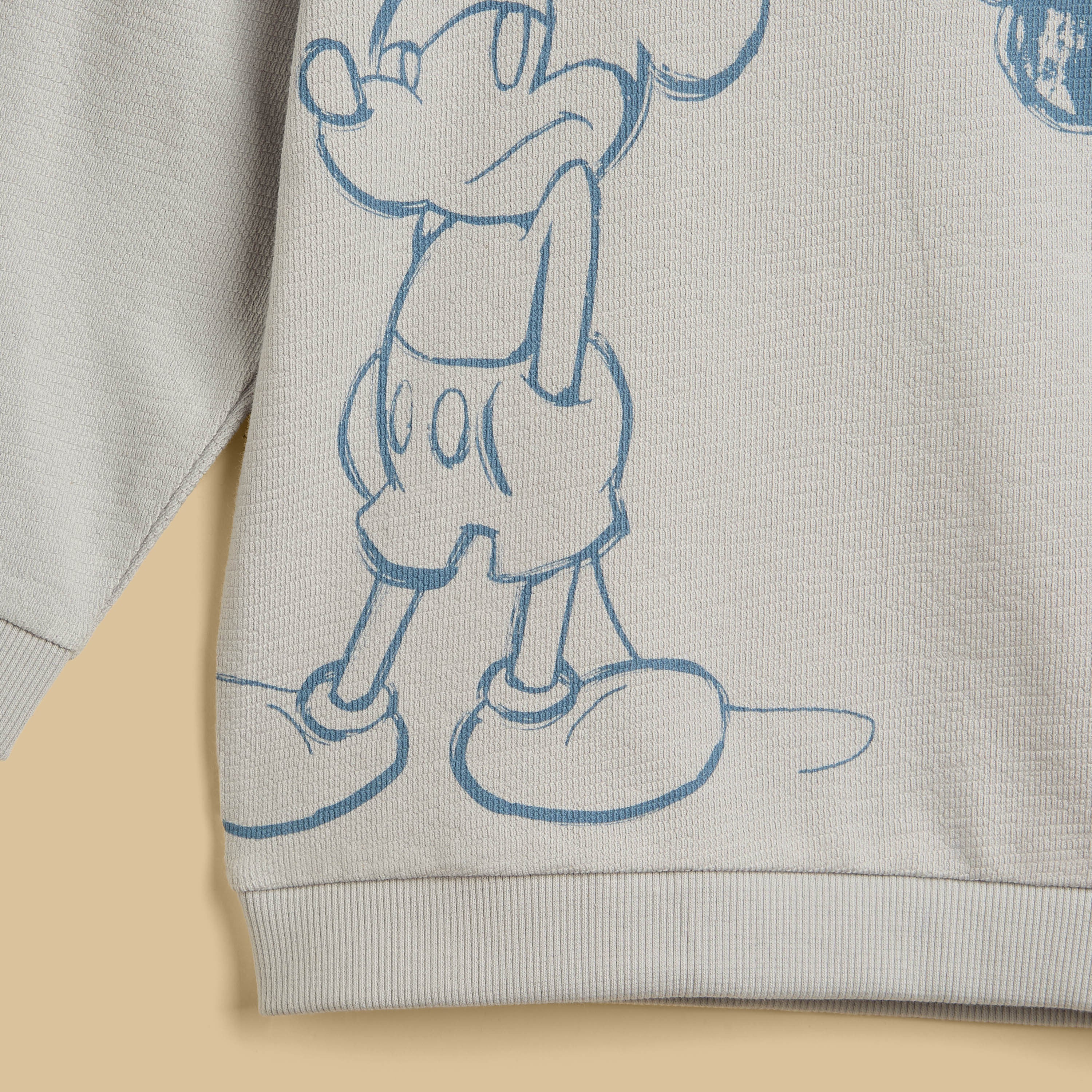 Mickey Mouse Print Cotton Sweatshirt and Joggers Set