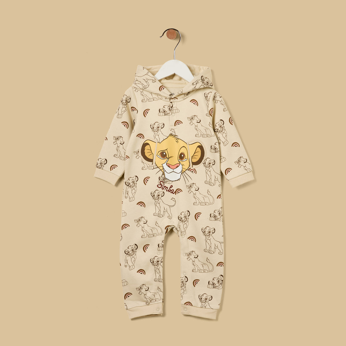 Simba Print Hooded Romper