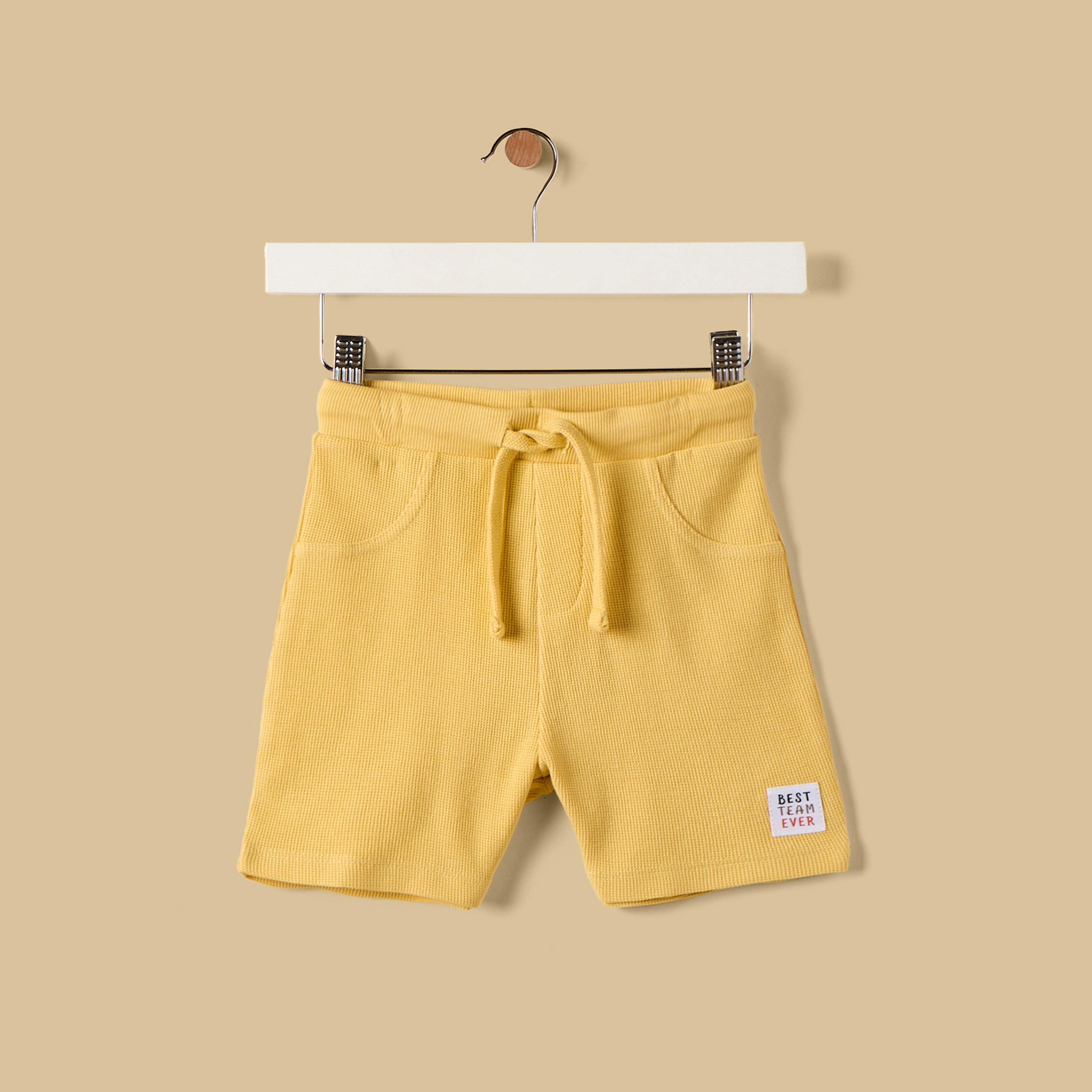 Textured 3D Applique Cotton T-shirt and Shorts Set