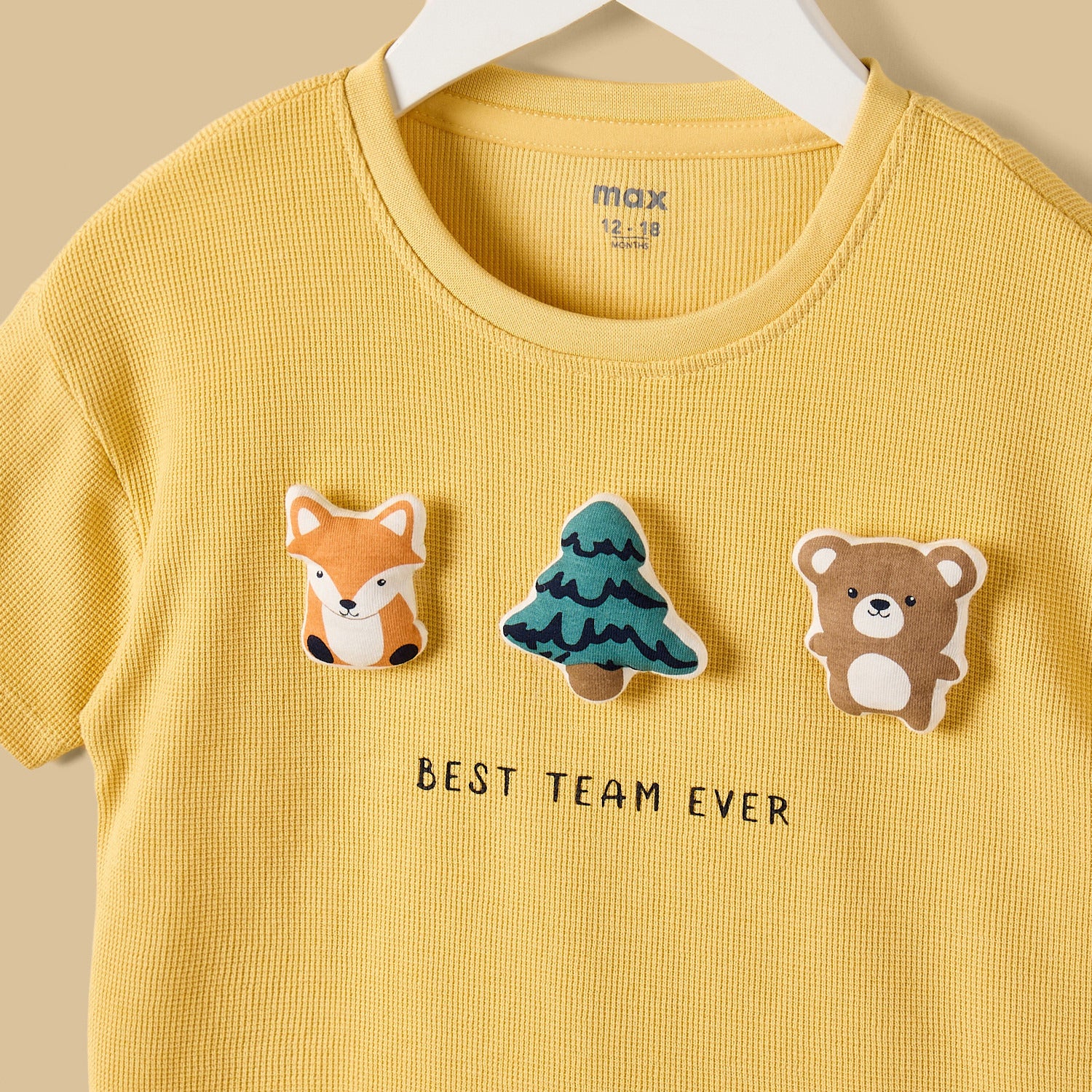 Textured 3D Applique Cotton T-shirt and Shorts Set
