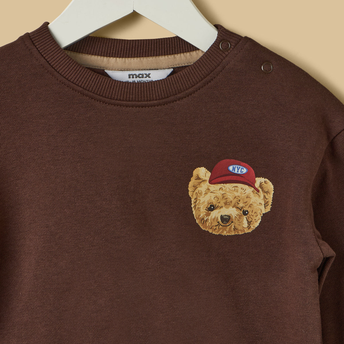 Bear Print Sweatshirt and Joggers Set