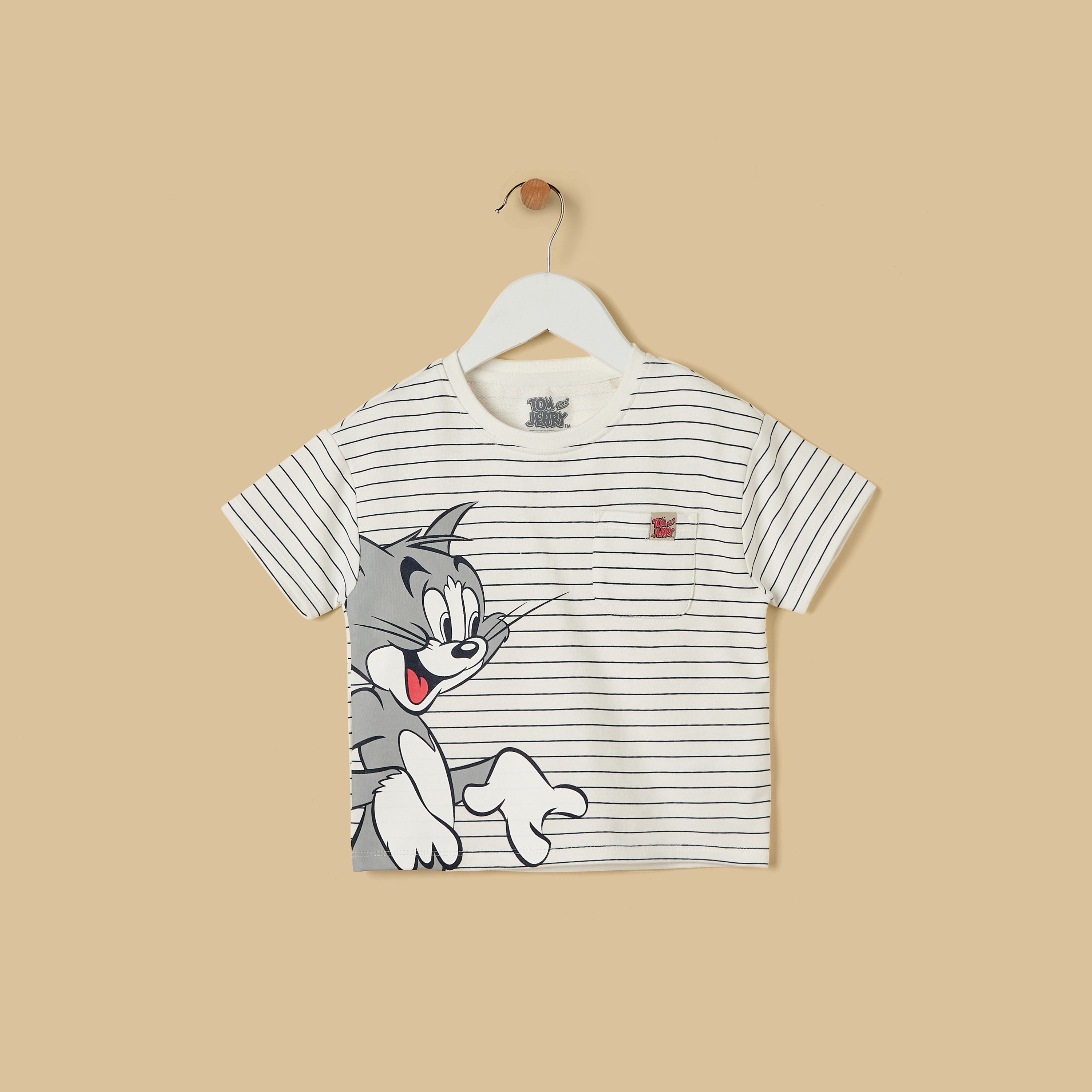 Tom and Jerry Print Cotton T-shirt and Shorts Set