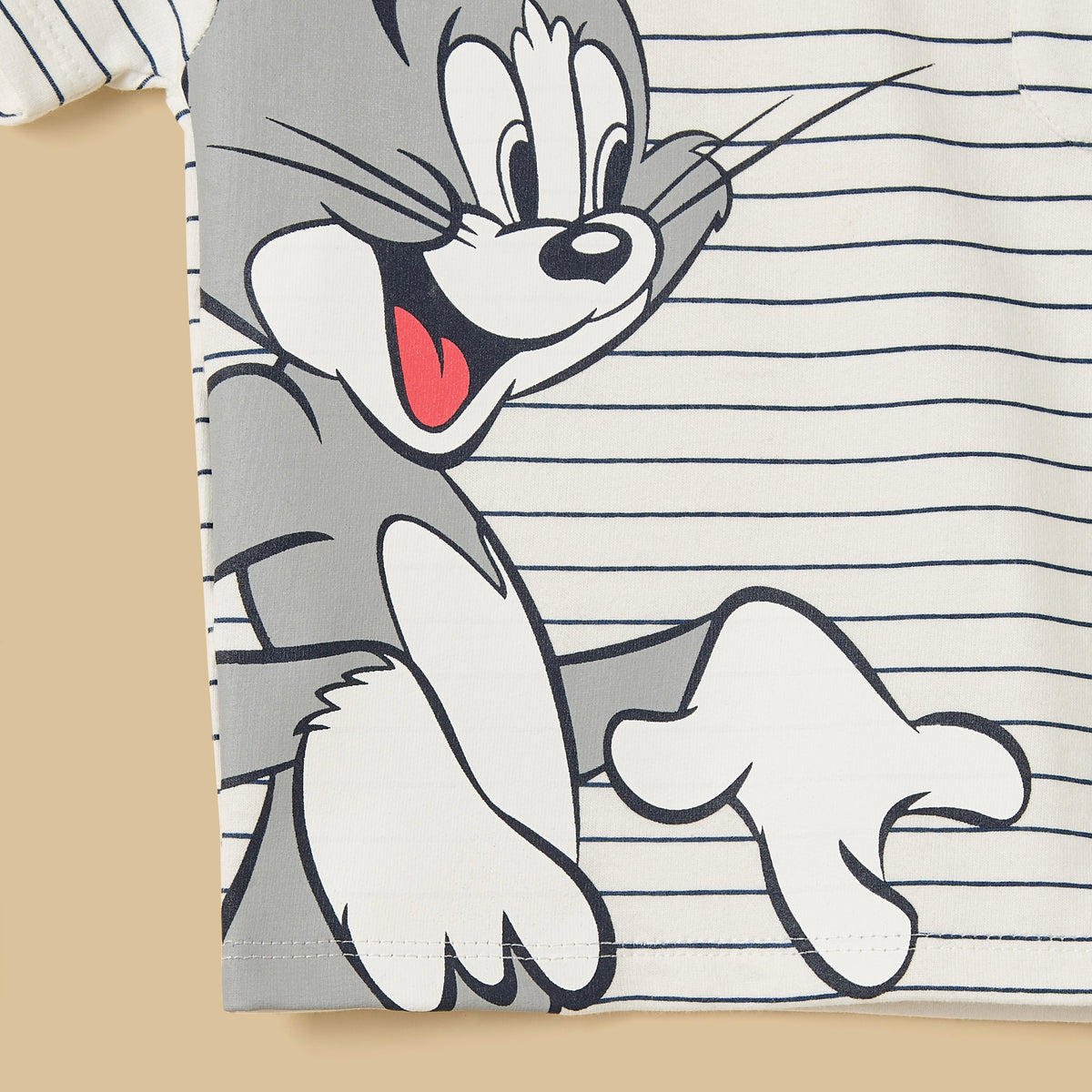 Tom and Jerry Print Cotton T-shirt and Shorts Set