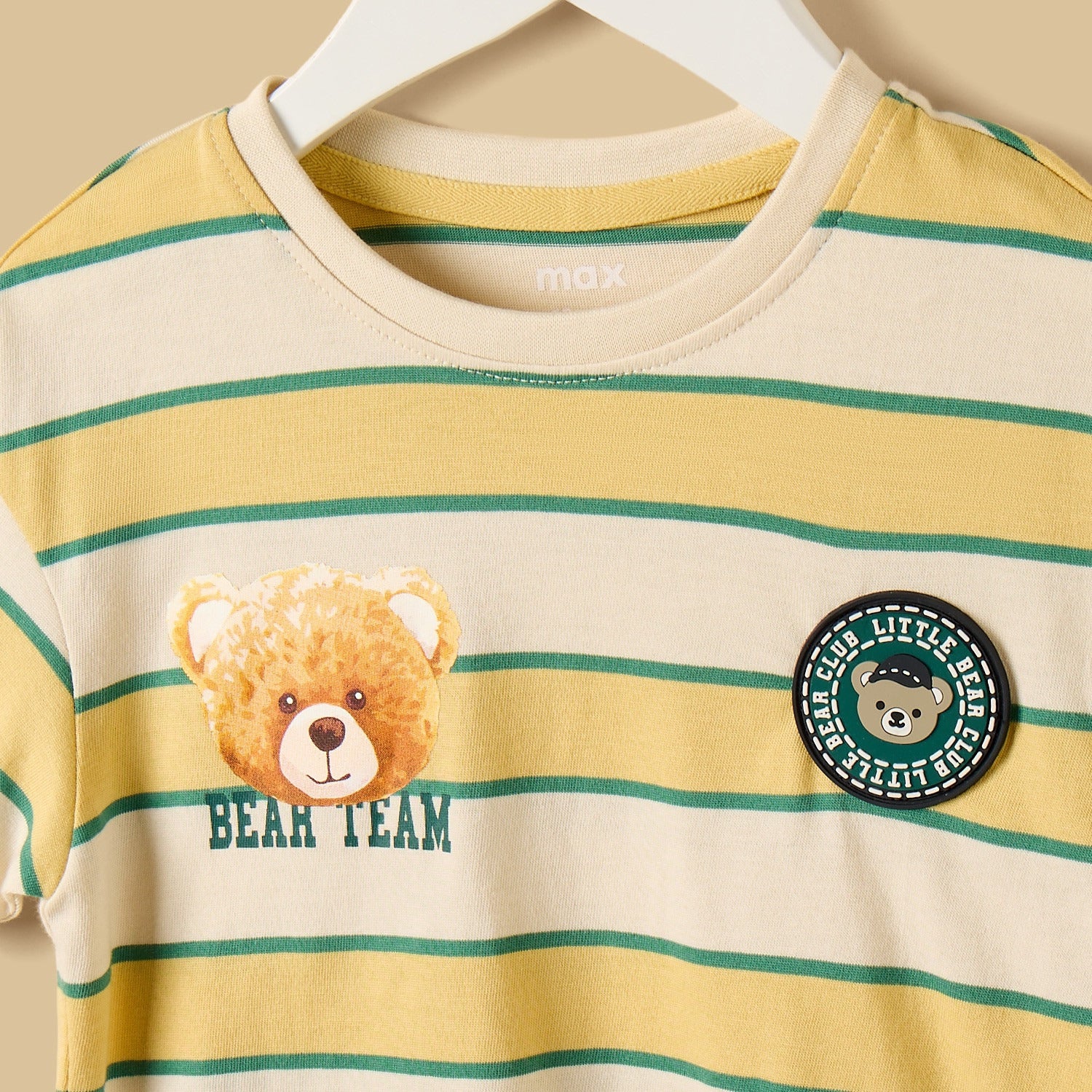 Bear Print Cotton T-shirt and Shorts Set