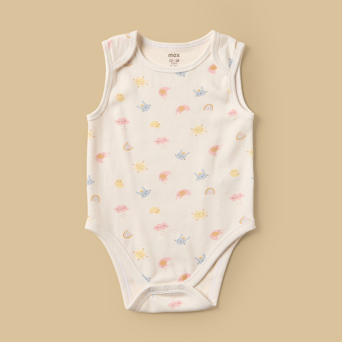 Pack of 3 - Assorted Sleeveless Cotton Bodysuit