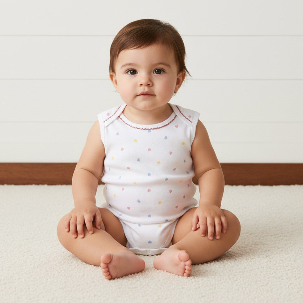 Pack of 3 - Puppy Print Sleeveless Cotton Bodysuit