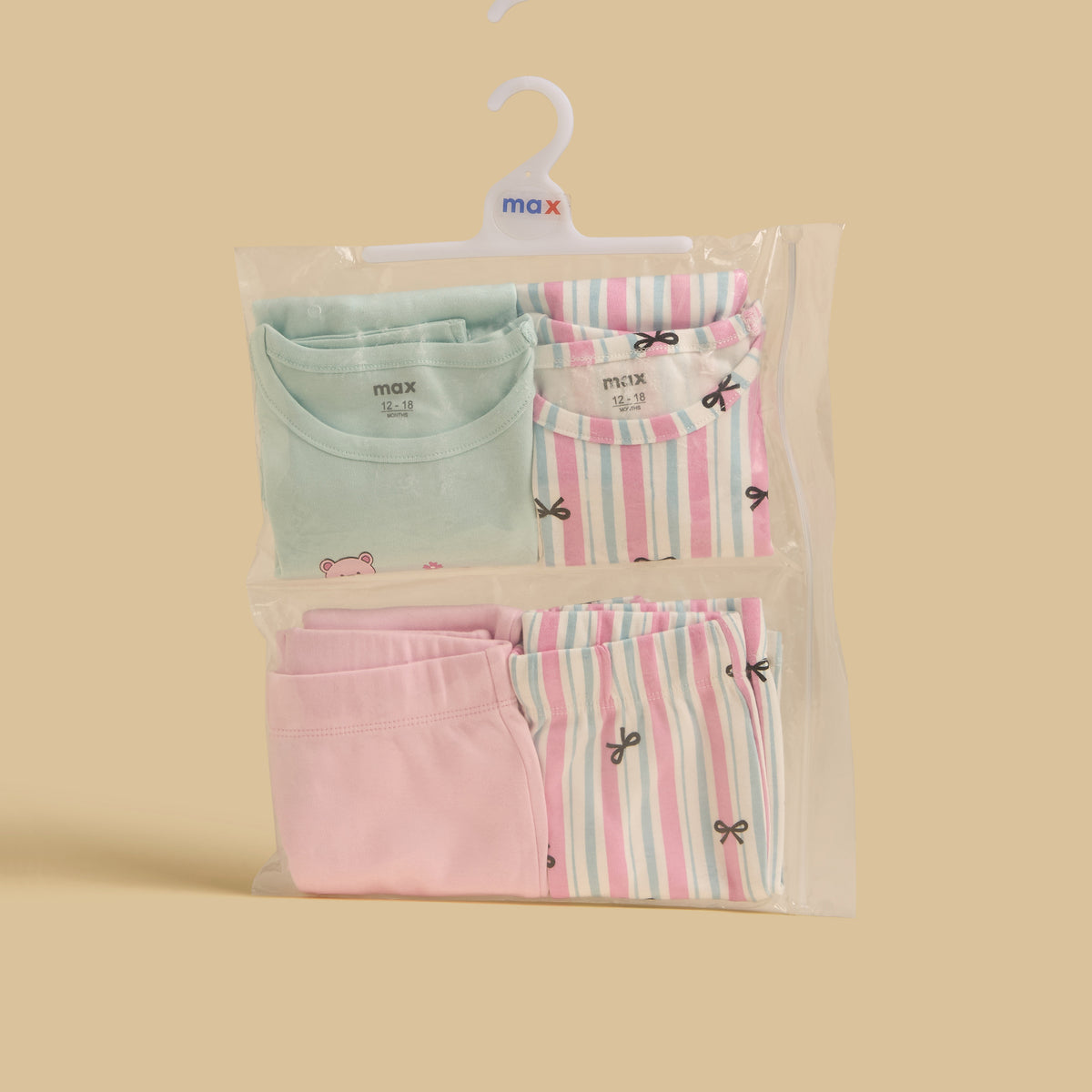 Pack of 2 - Printed Cotton Pyjama Set