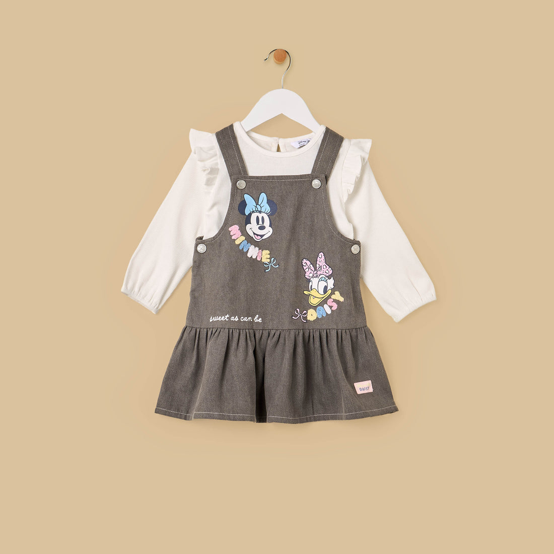 Minnie Mouse and Daisy Duck Print Pinafore and T-shirt Set