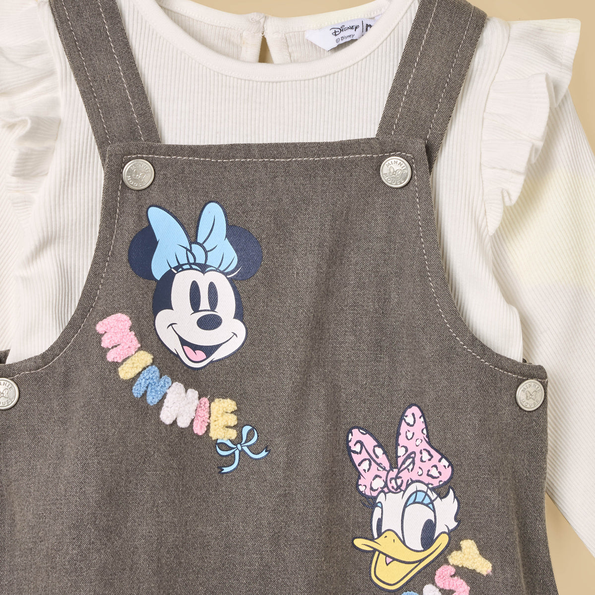 Minnie Mouse and Daisy Duck Print Pinafore and T-shirt Set