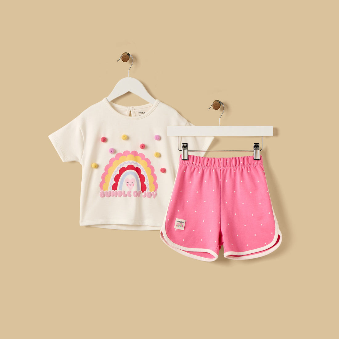 Rainbow Print Cotton Top and Shorts Set