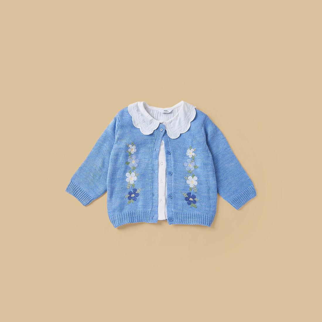Embroidered Cardigan with Shirt and Pants