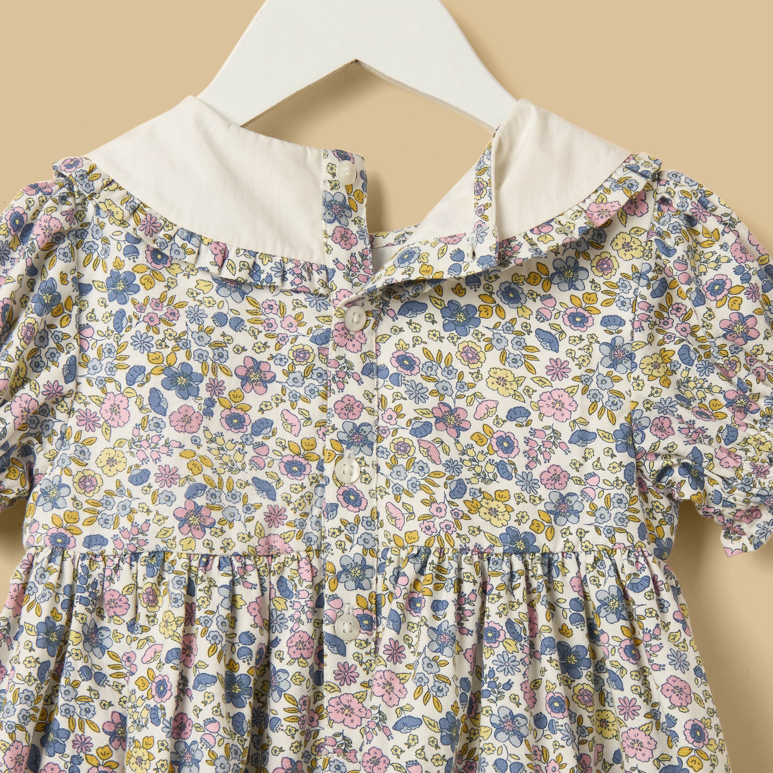 Floral Print Tiered Dress with Bloomers
