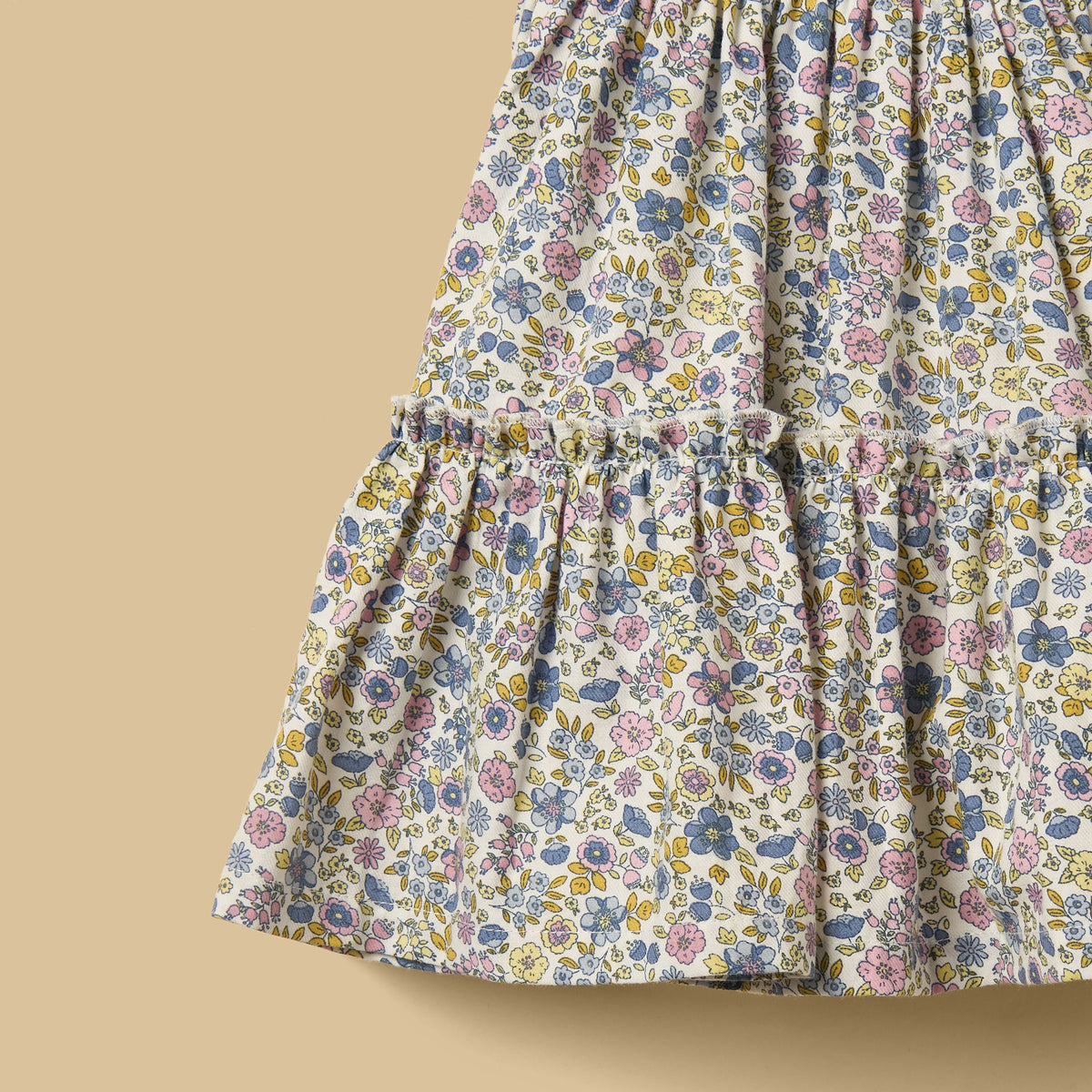 Floral Print Tiered Dress with Bloomers