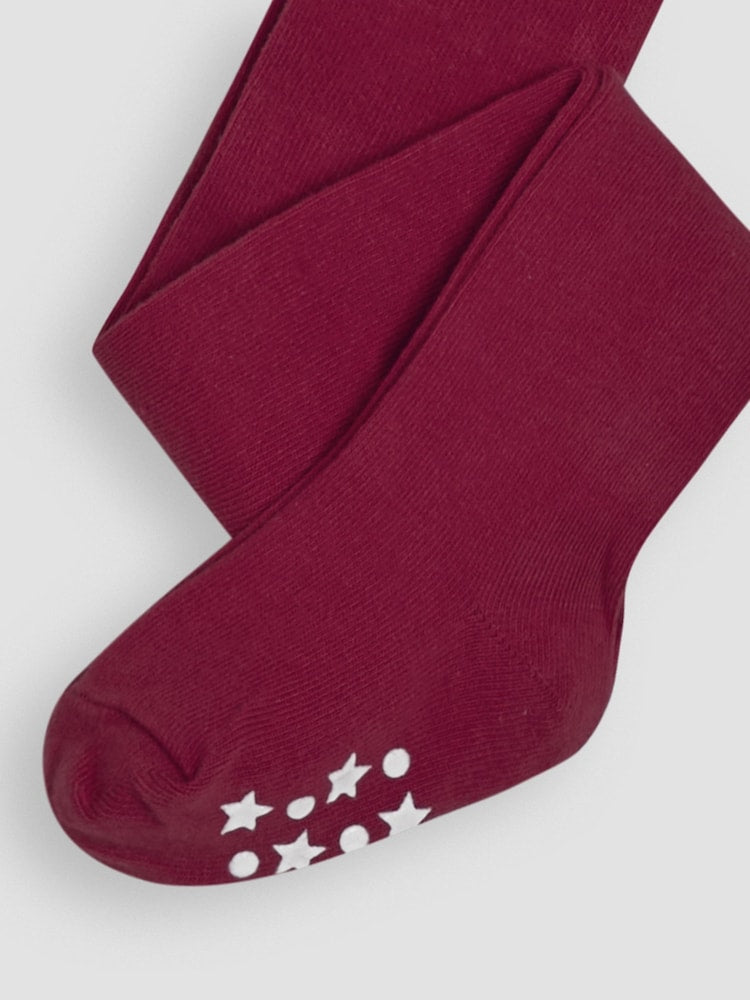 JoJo Maman Bébé Berry Pink Cotton Rich Plain Tights - Size Up To 6 Months (50 - 68cm)