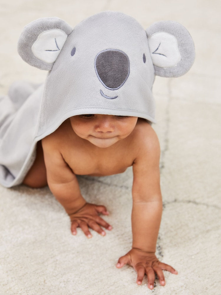 JoJo Maman Bébé Grey Koala Character Hooded Towel - Size One