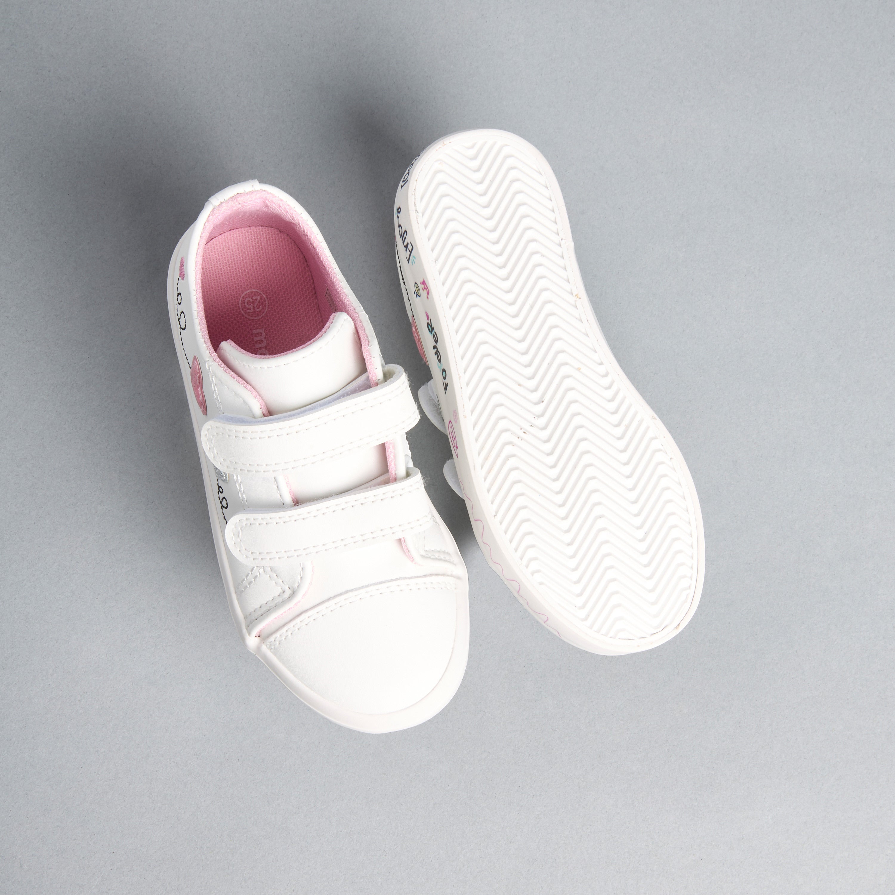 Graffiti Print Sneakers with Hook and Loop Closure