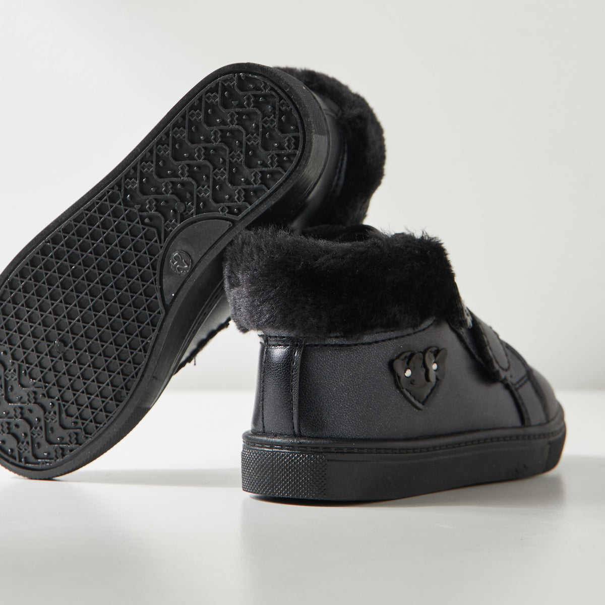 Plain High Top Sneakers with Hook and Loop Closure