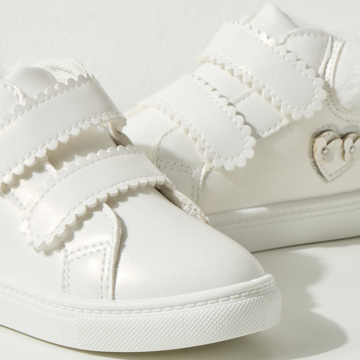 Plain High Top Sneakers with Hook and Loop Closure