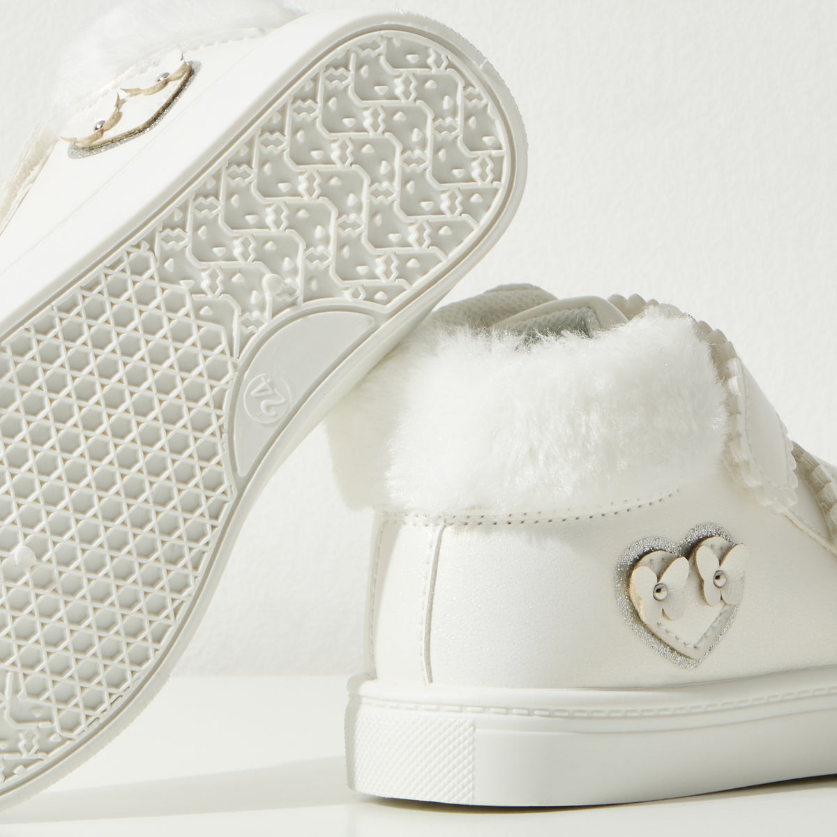 Plain High Top Sneakers with Hook and Loop Closure