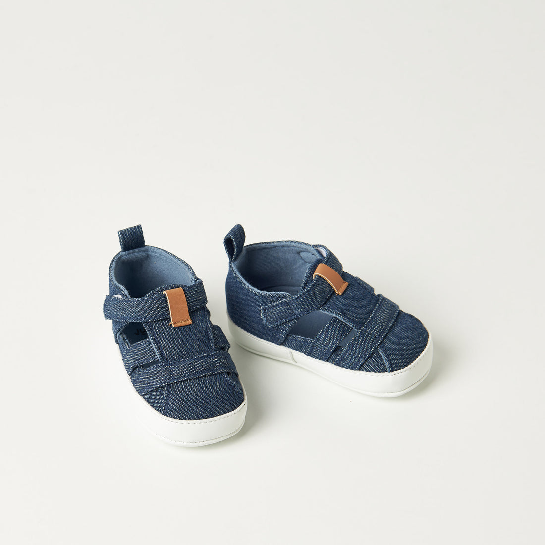 Juniors Textured Booties with Hook and Loop Closure - Blue / 12-18 mths