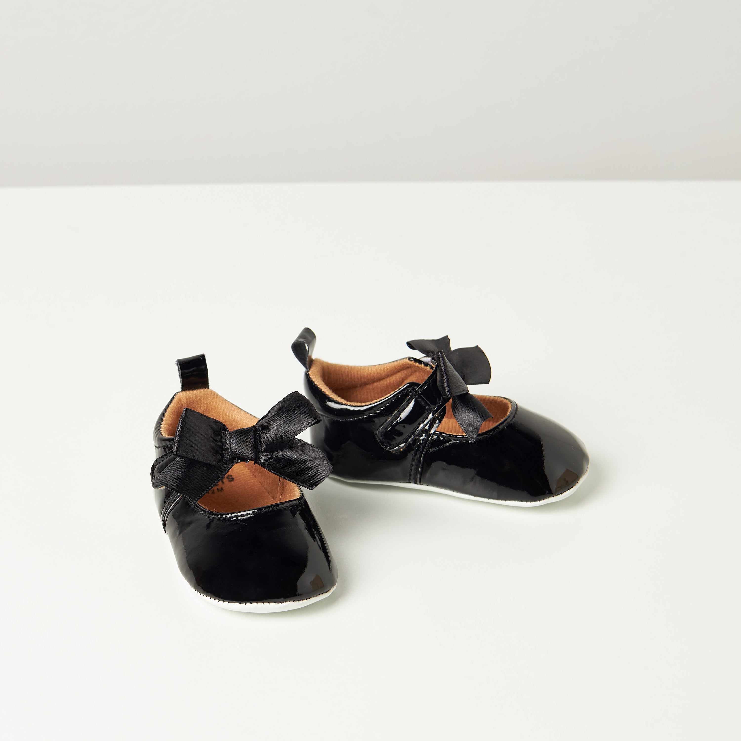 Juniors Solid Booties with Bow Accent and Hook and Loop Closure