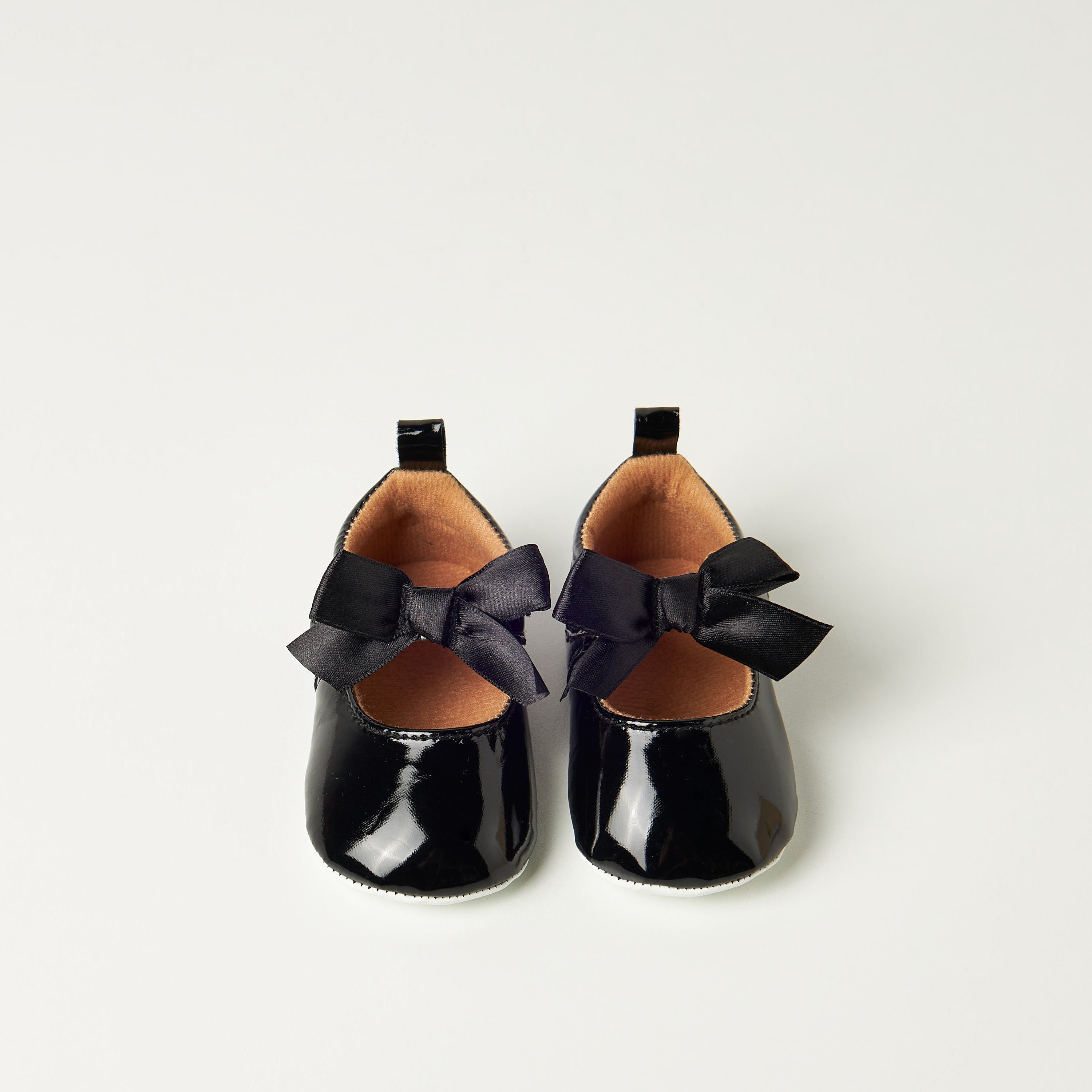 Juniors Solid Booties with Bow Accent and Hook and Loop Closure