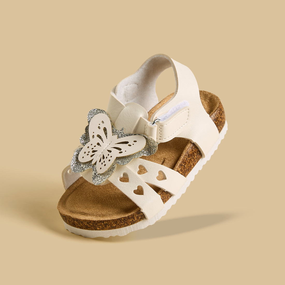 Butterfly Accent Sandals with Hook and Loop Closure