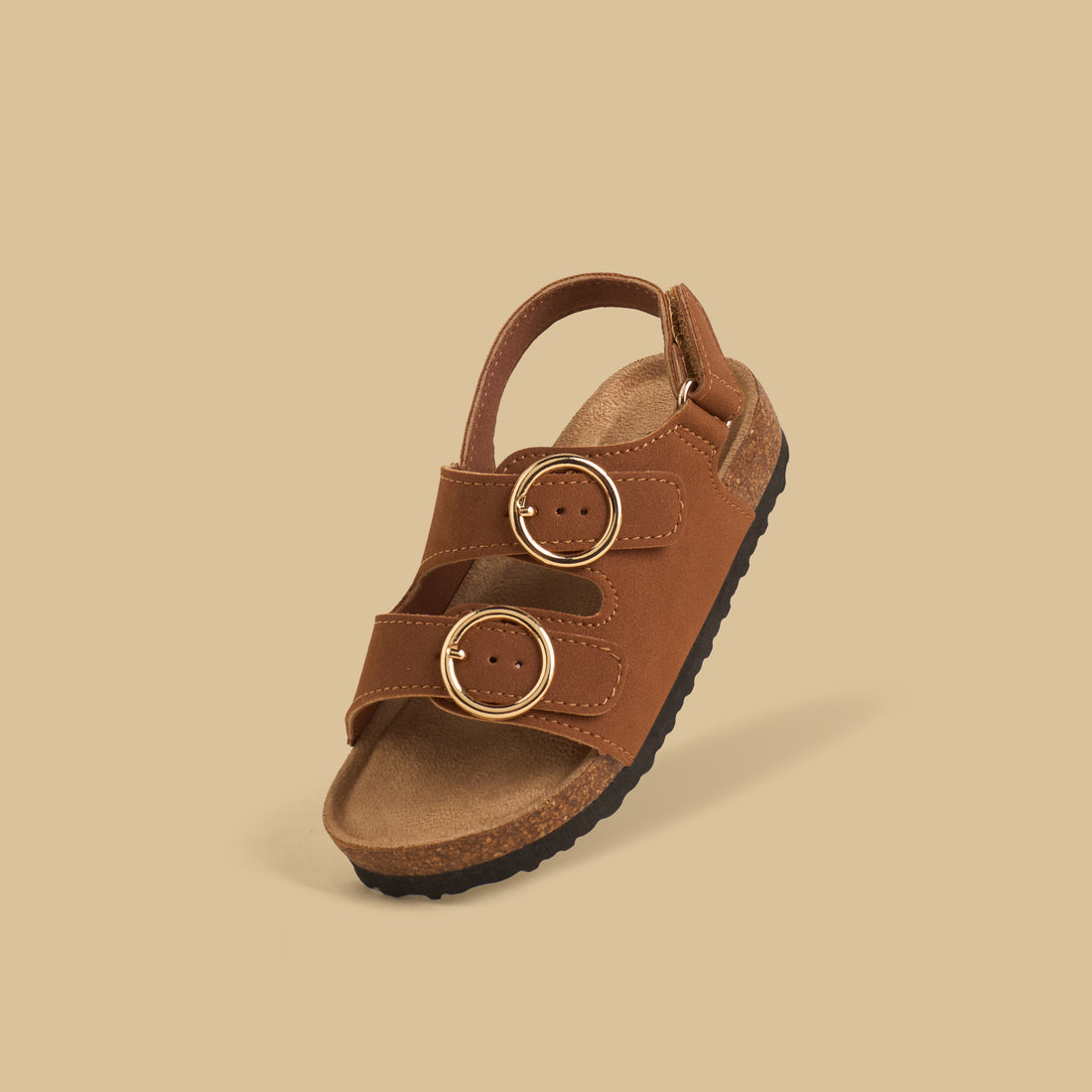 Buckle Accent Sandals with Hook and Loop Closure