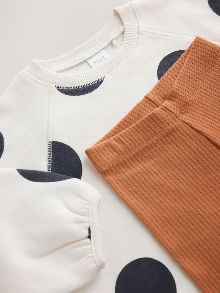 Cream Mono Spot Sweatshirt and
