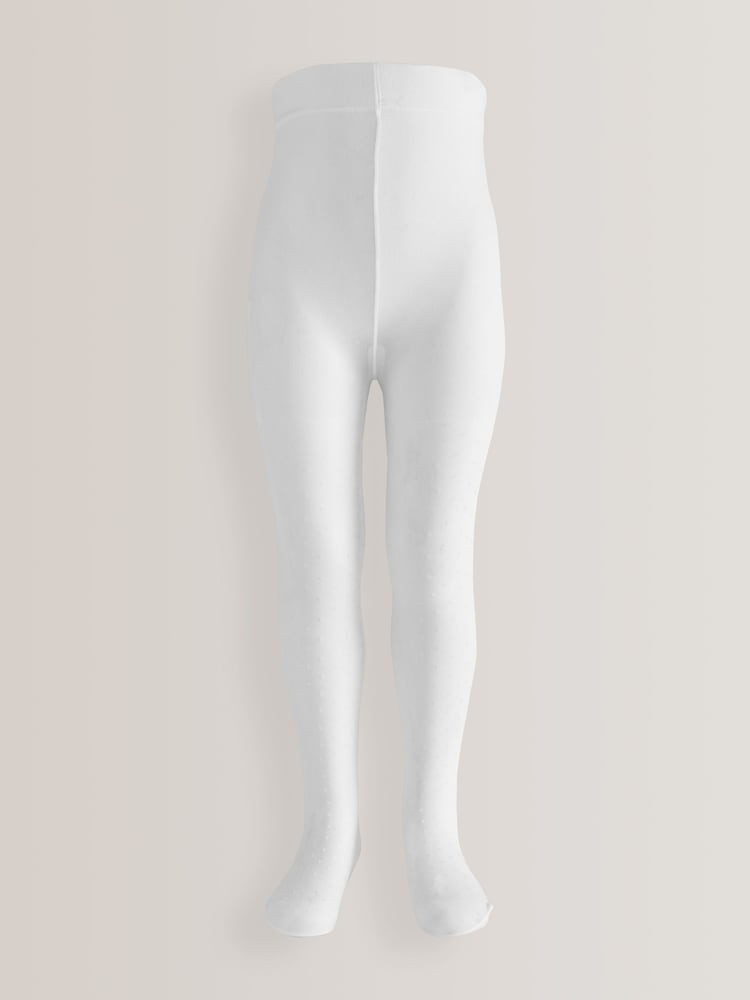 White 40 Denier Spot Tights - Size Up To 6 Months (50 - 68cm)