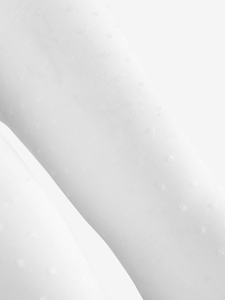 White 40 Denier Spot Tights - Size Up To 6 Months (50 - 68cm)