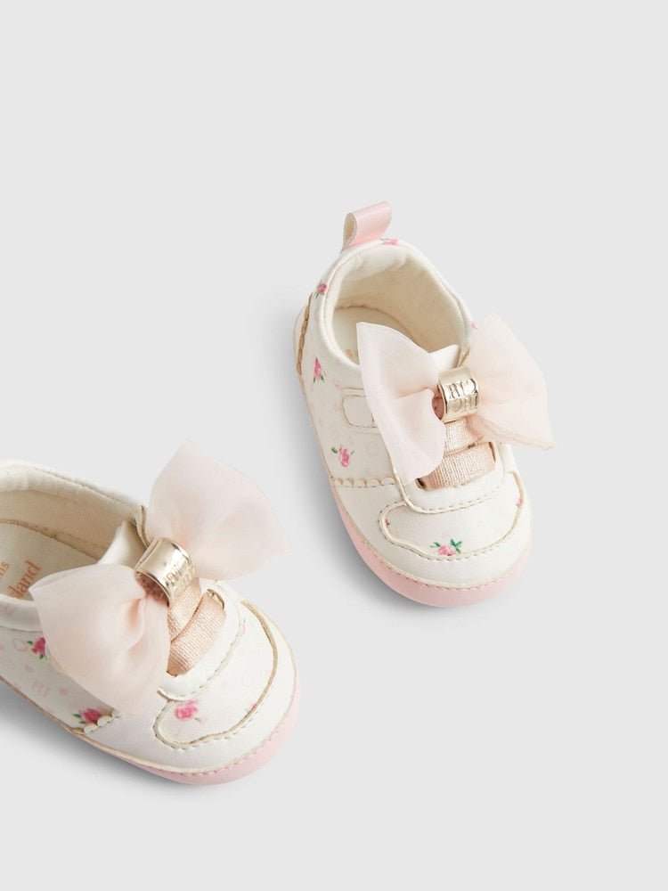 River Island White Floral Plimsoles