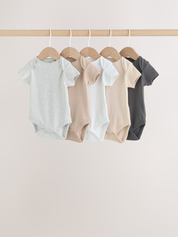 Neutral Baby Essential Short Sleeve Bodysuits 5 Pack