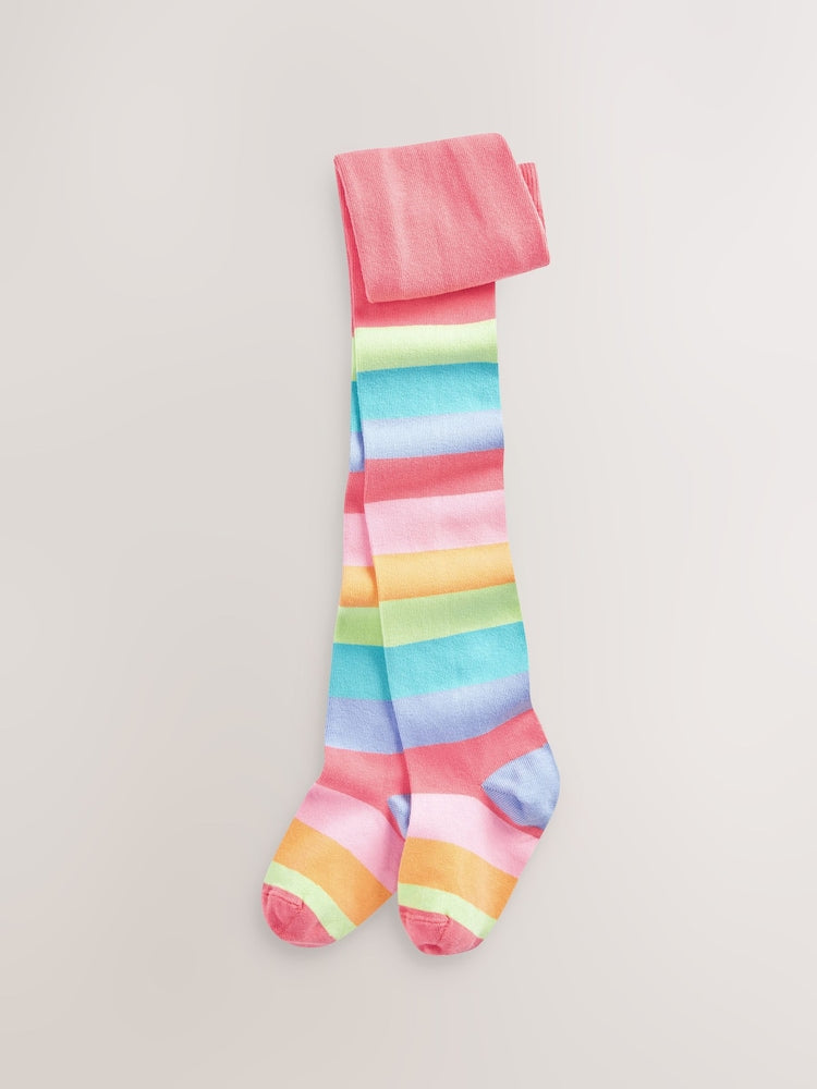 Multicolour Cotton Rich Rainbow Stripe Tights