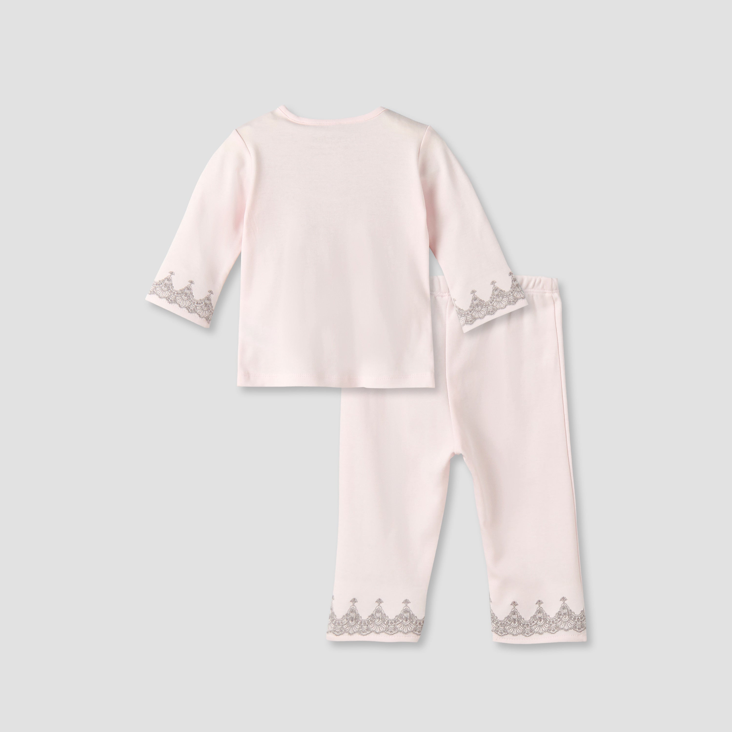 Giggles Cotton Henley Neck Long Sleeve Pyjama Set with Embroidery