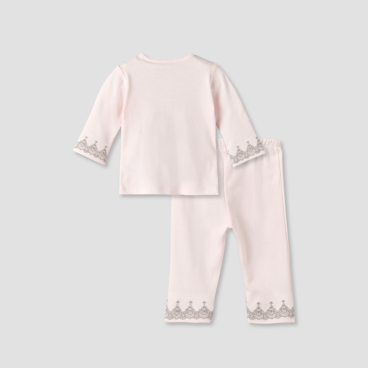 Giggles Cotton Henley Neck Long Sleeve Pyjama Set with Embroidery