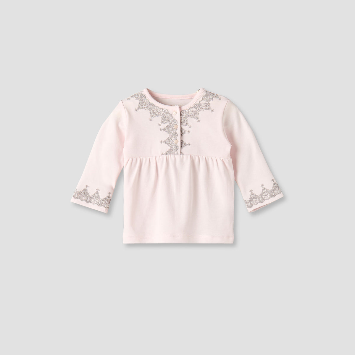 Giggles Cotton Henley Neck Long Sleeve Pyjama Set with Embroidery