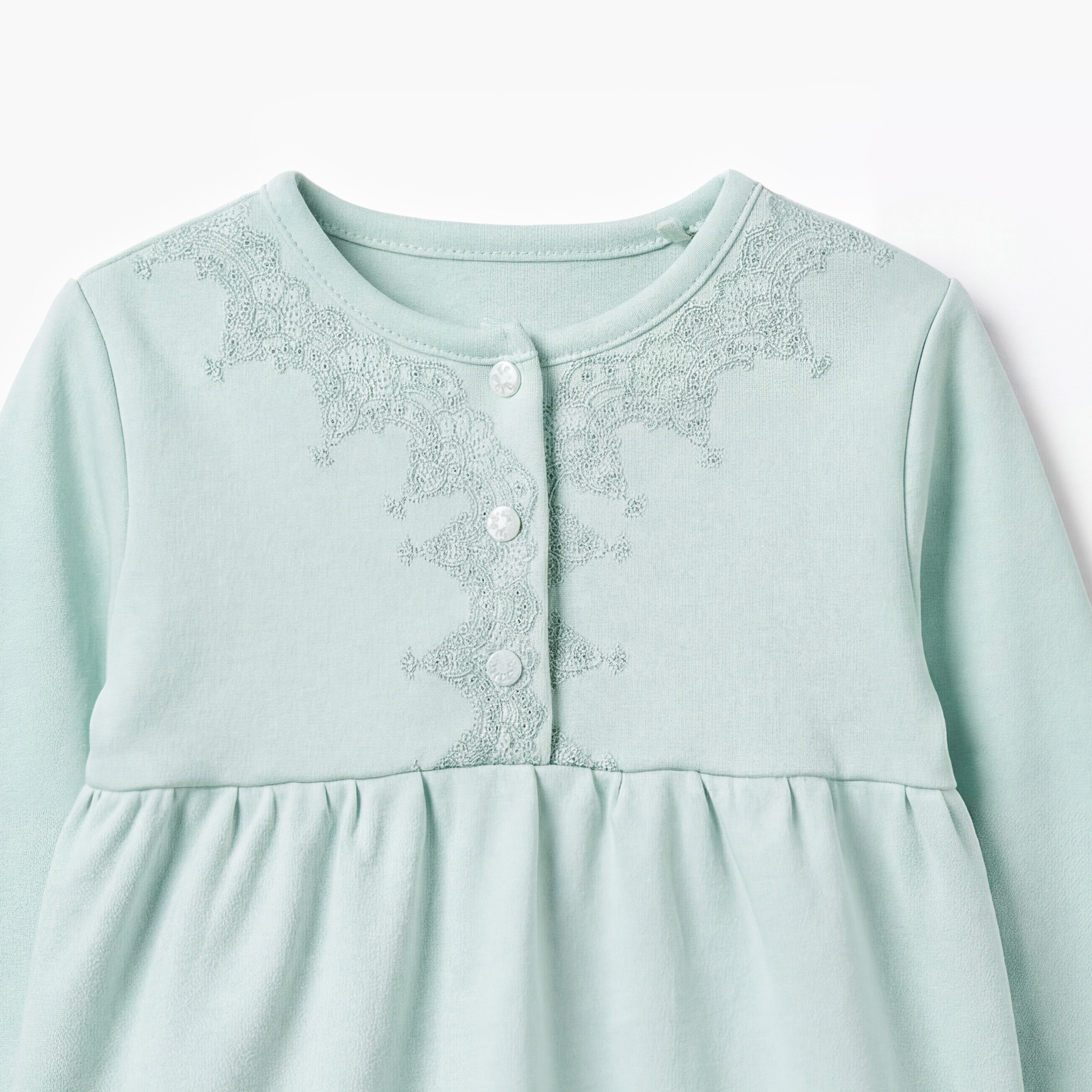 Giggles Cotton Henley Neck Long Sleeve Pyjama Set with Embroidery