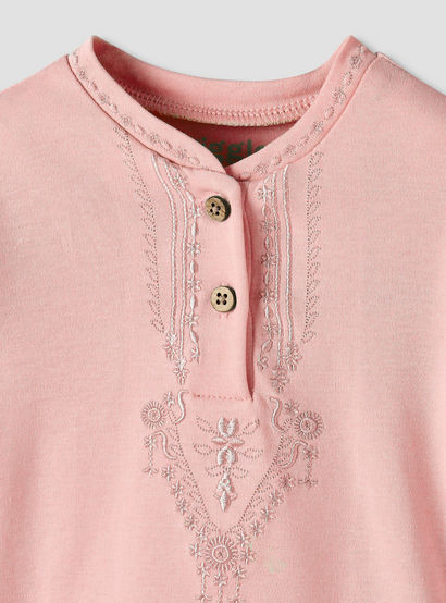 Giggles Cotton Mandarin Collar Long Sleeves Pyjama Set with Embroidery-baby-girls-clothing-nightwear-pyjamasets-image-7