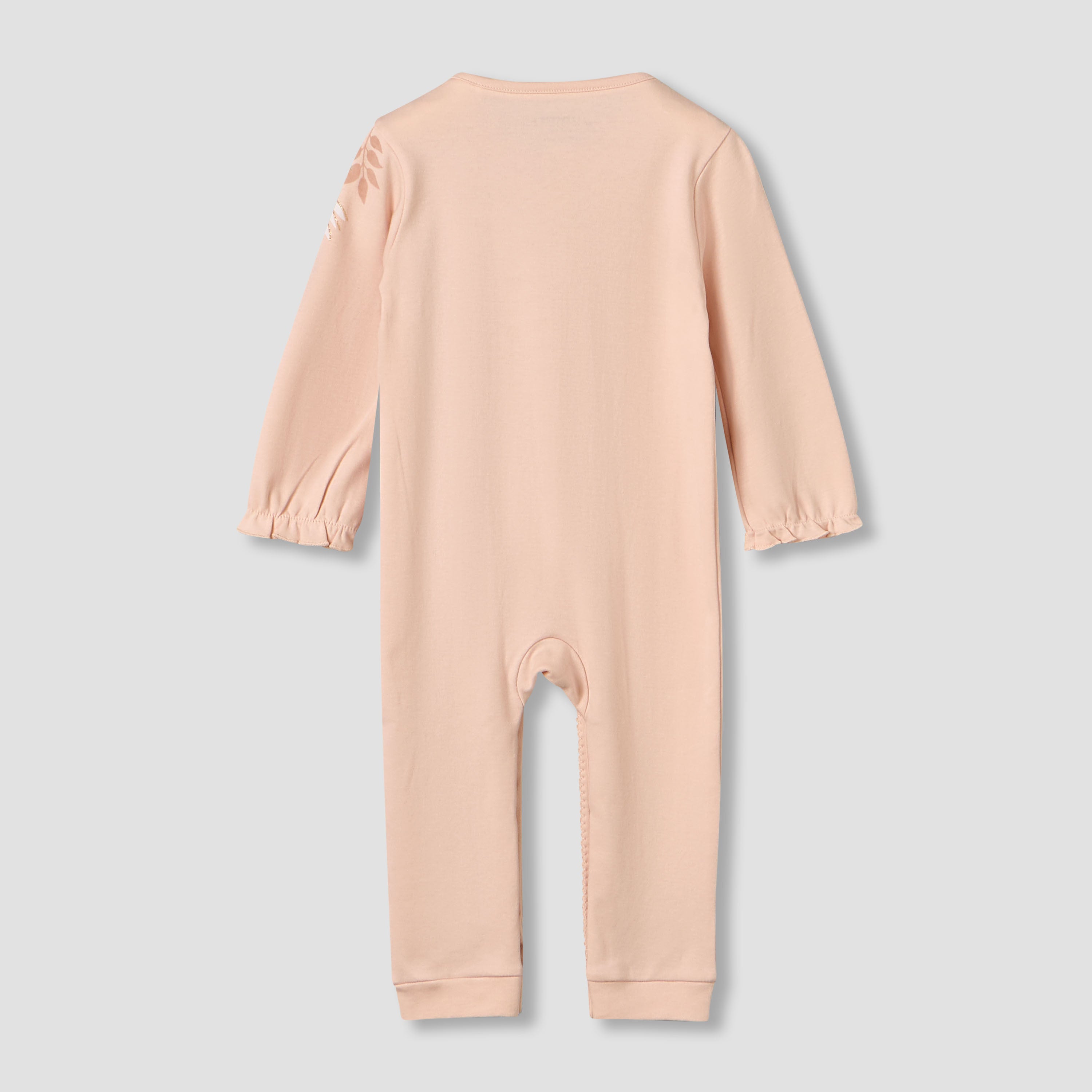 Juniors Cotton Crew Neck Long Sleeve Sleepsuit with Snap Button Closure