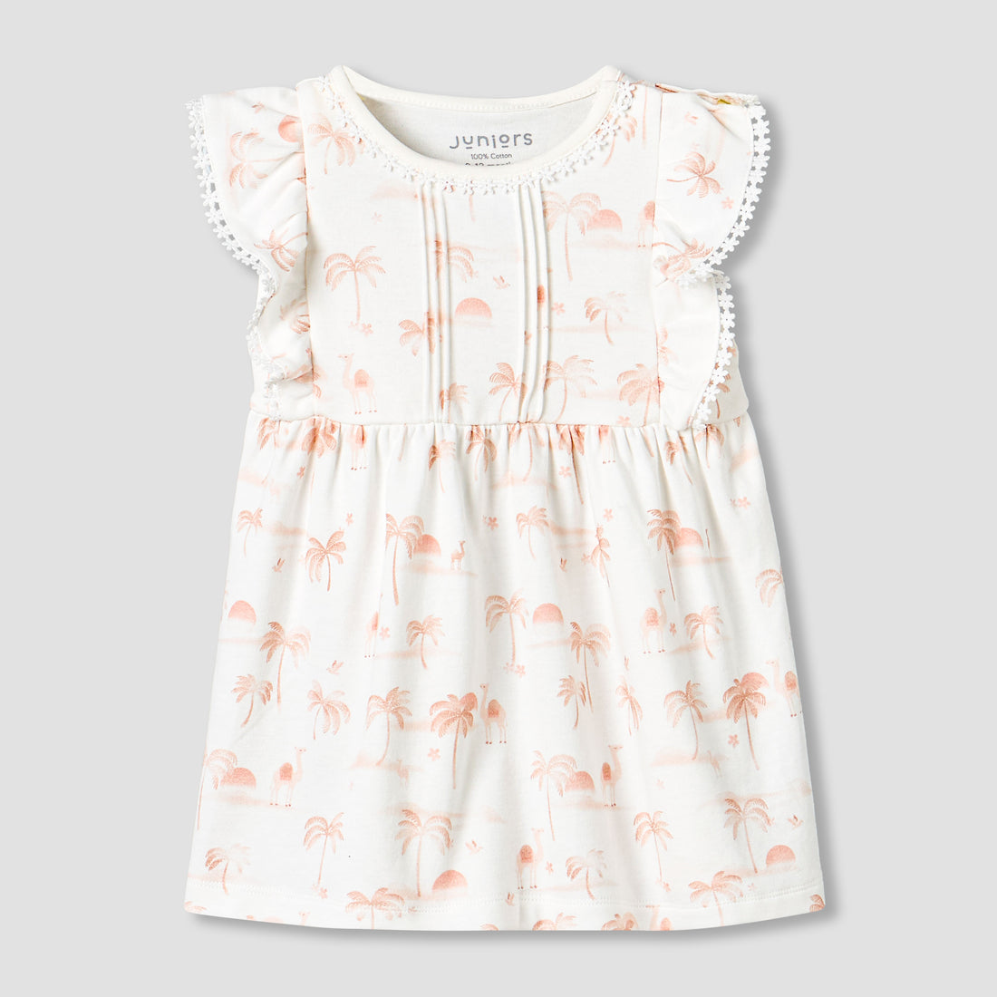 Juniors Round Neck Sleeveless Dress with Snap Button Closure