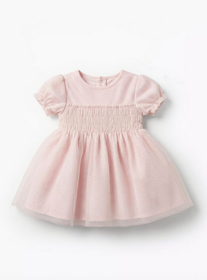 Giggles Round Neck Short Sleeve Dress with Hairband-baby-girls-clothing-dressesandjumpsuits-image-2